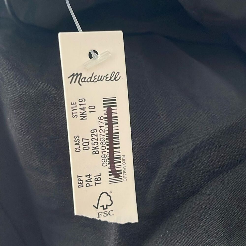 Madewell Layton Midi Slip Dress Size 10 in True Black NWT - Picture 8 of 14